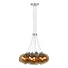 Apollo Seven Light Pendant In Butter Brass Complete With Amber Glass