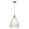 Duxford 1 Light Pendant Butter Brass Complete With Reeded Glass