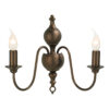 Flemish Double Wall Light In Bronze