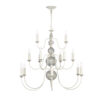 Flemish 15 Light Pendant Distressed Powder Grey/Gold