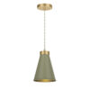 Hyde 1 Light Pendant Butter Brass Finished In Sage And Butter Brass Inner