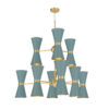 Hyde 18 Light Pendant  Butter Brass Finished In River Blue And Butter Brass Inner