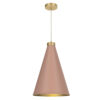 Hyde Single Large Pendant Butter Brass Finished In Blush Pink And Butter Brass Inner