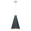 Hyde Single Large Pendant Polished Chrome Finished In Smoke Blue And Polished Chrome Inner