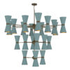 Hyde 42 Light Pendant Antique Brass Finished In River Blue And Antique Brass Inner