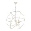 Orb 3 Light Pendant In Cotswold Cream With Ivory Braided Cable