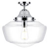 Rydal Semi Flush Pendant Chrome With Opal Glass Ip44 Rated