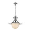 Station Pendant Polished Chrome/White Gloss Inner And Clear Cable