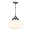 Stowe 1 Light Pendant In Satin Chrome With Opal Glass