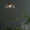 Webster Pendant Clear Glass With Antique Brass