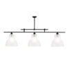 Upton 3 Light Bar Pendant Black / Opal