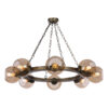 Zeus 8 Light Cartwheel Pendant Antique Brass