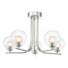 Cradle 5 Light Semi-Flush Polished Chrome & Clear/Opal Glass