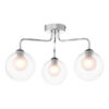 Feya 3 Light Semi-Flush Polished Chrome & Clear/Opal Glass