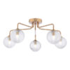 Feya 5 Light Semi-Flush Antique Bronze & Ribbed Glass