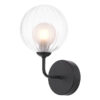 Feya Wall Light Matt Black & Clear/Opal Glass