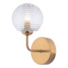 Feya Wall Light Antique Bronze & Ribbed Glass