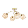 Izzy 4 Light Semi-Flush Polished Gold & Champagne Dimpled Glass