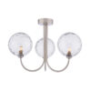 Jared 3 Light Semi-Flush Satin Nickel & Dimpled Clear Glass