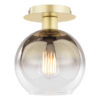 Lycia Semi-Flush Polished Gold and Gold Ombre Glass