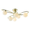 Lysandra 6 Light Semi-Flush Polished Gold and Opal Glass