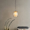 Majella Pendant Aged Brass and Champagne Glass