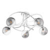 Onawa 5 Light Semi-Flush Polished Chrome & Smoked/Clear Ribbed Glass