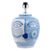 Picasso Small Ceramic Table Lamp Blue & White Face Print Base Only