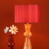 Rheneas Table Lamp Red Glass With Shade