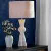 Rheneas Table Lamp White Glass With Shade