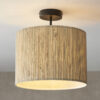 Longshore 1 Light Semi Flush Natural Seagrass & Matt Black