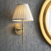 Rennes & Carla 1 Light Wall Antique Brass Plate & Cream Fabric