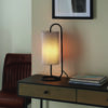 Matt Black & Grey Fabric Table Light