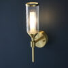 Satin Brass Plate With Clear & Frosted Glass Wall Light