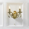 Bernice 2 Light Wall Antique Brass Plate