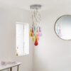 Niro 10 Light Pendant Mu Lighti Coloured Glass & Chrome Plate