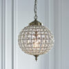 Tanaro 1 Light Pendant Antique Brass Plate & Clear Glass