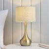 Piccadilly 1 Light Table Soft Brass Plate & Taupe Fabric