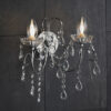 Tabitha 2 Light Wall Chrome Plate & Clear Crystal