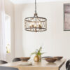 Heston 5 Light Pendant Matt Black & Rustic Bronze Paint