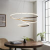 Satin Gold Paint & White Silicone Pendant Light