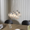 Harbour 7 Light Pendant Chrome Plate & Clear Glass With Bubbles