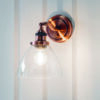 Hansen 1 Light Wall Aged Copper Plate & Clear Glass