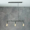 Pipe 3 Light Pendant Aged Pewter Paint