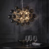 Infinity 8 Light Pendant Black Chrome Plate & Dark Chromed Glass