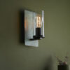 Verdigris Bronze Plate & Clear Glass Wall Light