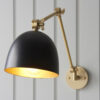 Lehal 1 Light Wall Antique Solid Brass & Matt Black