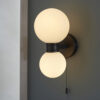 Pulsa 2 Light Wall Matt Black & Matt White Glass