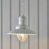 Polperro 1 Light Pendant Gloss Cream & Clear Glass