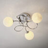 Delos 3 Light Semi Flush Chrome Plate & White Confetti Glass